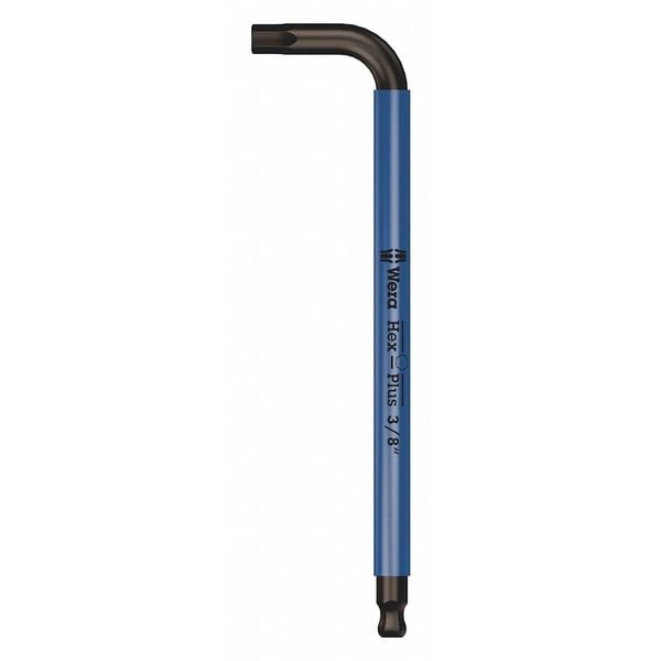 Wera Plain L Key, 3/8 in Tip Size, 8 in Long, 9 in Short - 05022638001
