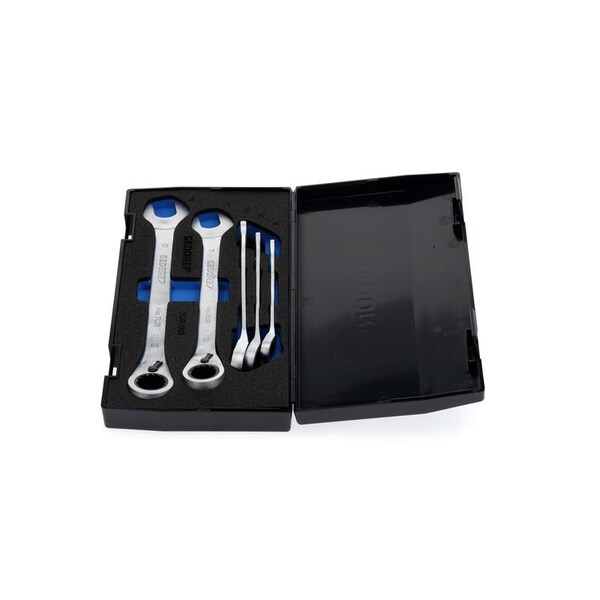Gedore Combination Ratchet Wrench Set, 8-19mm, SAE or Metric: Metric - 7 UR-005