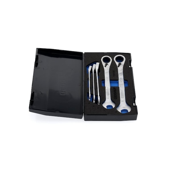 Gedore Combination Ratchet Wrench Set, 8-19mm, SAE or Metric: Metric - 7 UR-005