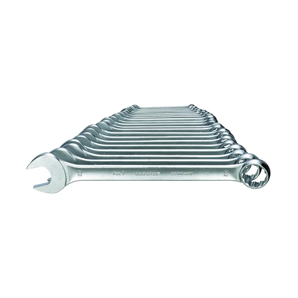 Gedore Combination Wrench Set, 20 pcs., 8-32mm, Wrench Head Sizes: 8mm to 32mm - 7-020