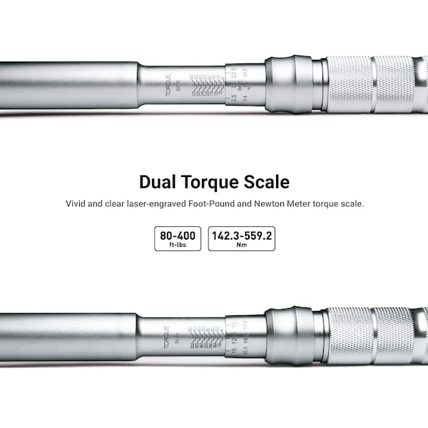 Capri Tools 3/4 in Drive 80 to 400 ft. lbs. Industrial Torque Wrench - CP31203-400FL