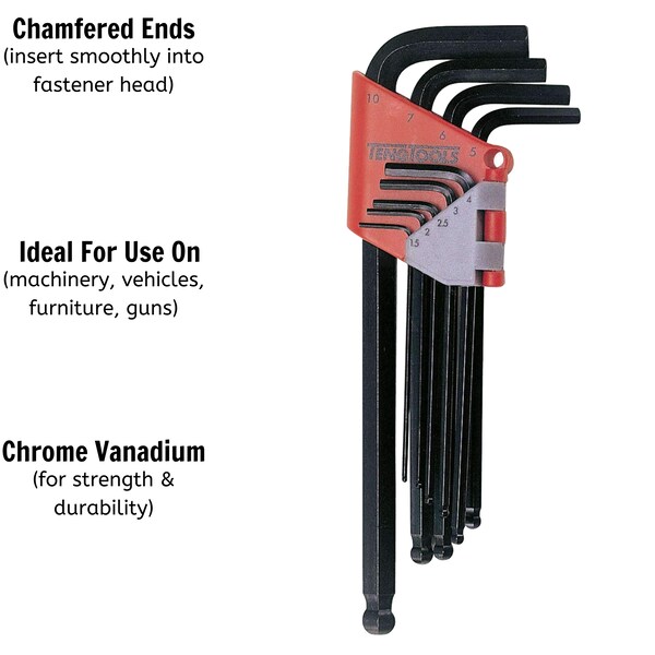 Teng Tools 1479MMA 9 Piece Metric Ball Point Hex Key Set - 1479MMA