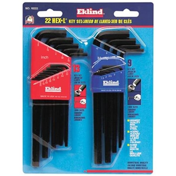 Eklind Eklind Tool 269-10222 22 Pc. Hex-L Combo Set Inch & Metric Sizes - 269-10222
