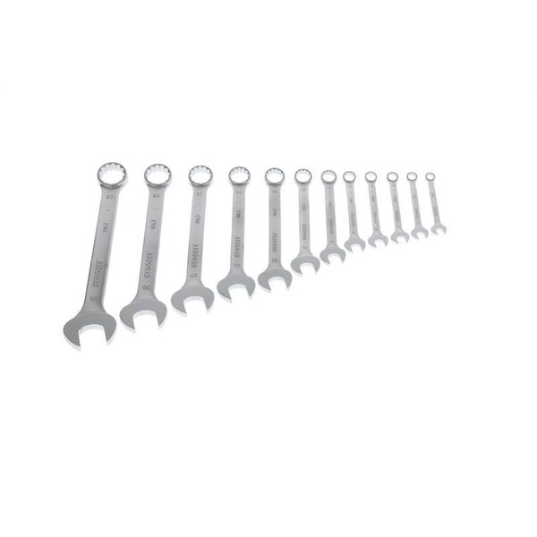 Gedore Combination Wrench Set, 12 pcs., 10-32mm, Wrench Head Sizes: 10mm to 32mm - 7-012