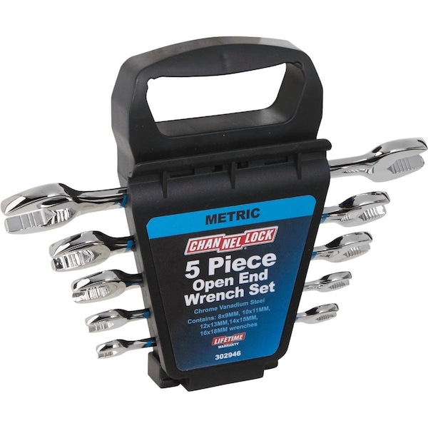 Channellock Metric Open End Wrench Set 5-Piece - 302946