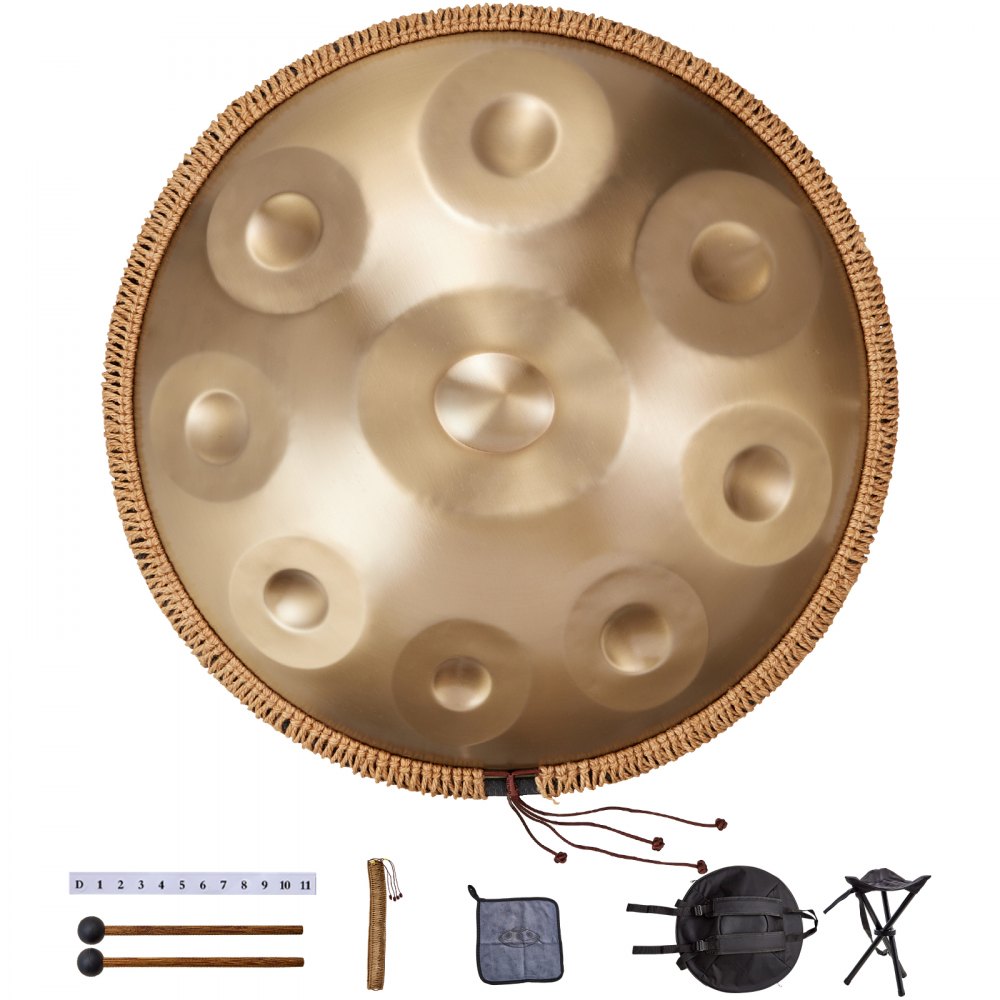 VEVOR Handpan Drum 22 in 9 Notes D Minor Steel Hand Drum with Mallets for Adult - SDG22INCH9YDCVIEZV0