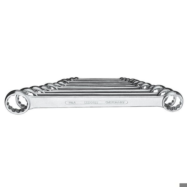 Gedore Ring Wrench Set, Flat, 12 pcs., 6-32mm, SAE or Metric: Metric - 4-12
