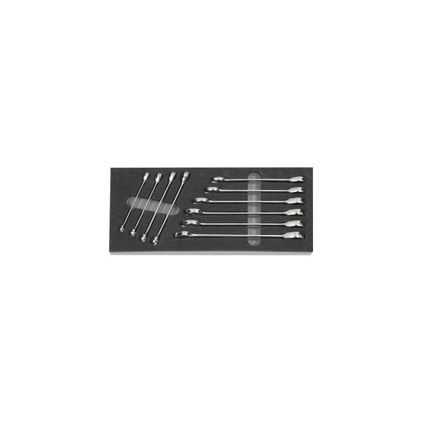Garant 10 Pc Open End Ratcheting Wrench Set in Foam, 8 mm to 19 mm - 955211 10