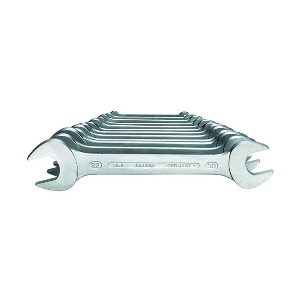 Gedore Wrench Set, Doubl Open End, 12 pcs., 6-32mm, SAE or Metric: Metric - 6-120