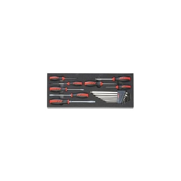 Holex Set of 17 L-keys and Screwdrivers in Foam - 952919 17