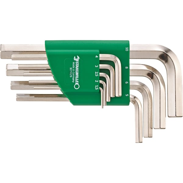 Stahlwille Tools HEXAGON KEY WRENCH SET, 9 PCS IN HOLDER, 1.5; 2; 2, 5; 3; 4; 5; 6; 8; 10 mm - 10760/9 SATZ WINKELSCHRAUBENDREHER SECHSKANT 9TLG.