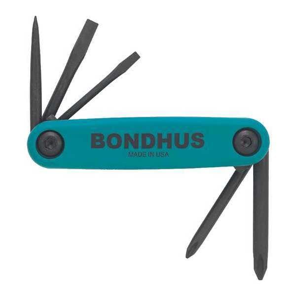 Bondhus 5 Piece SAE Fold-Up Phillips/Slotted/Awl Key Set, 12545 - 12545