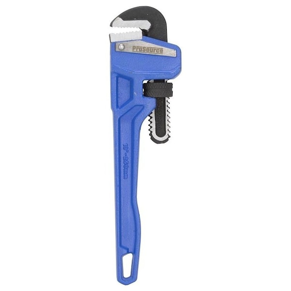 Vulcan Pipe Wrench, 25 mm Jaw, 10 in L, Serrated Jaw, Die-Cast Carbon Steel, Powder-Coated, Heavy-Duty Handle - JL40110