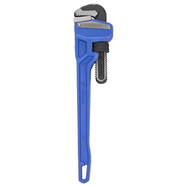 Vulcan Pipe Wrench, 50 mm Jaw, 18 in L, Serrated Jaw, Die-Cast Carbon Steel, Powder-Coated, Heavy-Duty Handle - JL40118