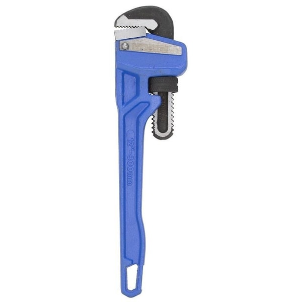 Vulcan Pipe Wrench, 32 mm Jaw, 12 in L, Serrated Jaw, Die-Cast Carbon Steel, Powder-Coated, Heavy-Duty Handle - JL40112