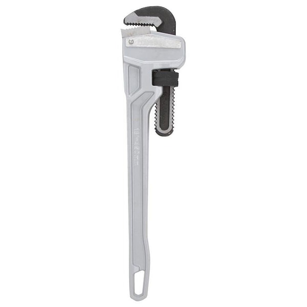 Vulcan Pipe Wrench, 50 mm Jaw, 18 in L, Serrated Jaw, Aluminum, Powder-Coated, Heavy-Duty Handle - JL40141
