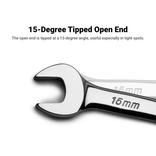 Capri Tools MaxChrome Combination Wrench Set, 14 to 114, SAE, 17Pcs W HeavyDuty Canvas Pouch - CP11495PK