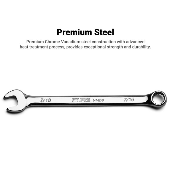 Capri Tools MaxChrome Combination Wrench Set, 14 to 114, SAE, 17Pcs W HeavyDuty Canvas Pouch - CP11495PK