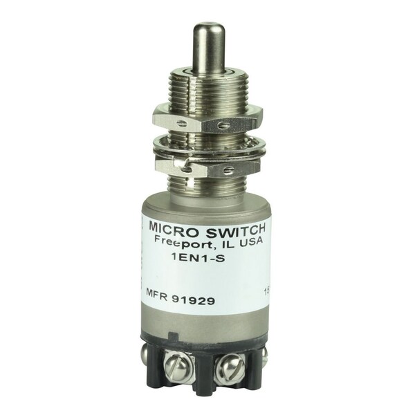 Interruptor de límite / acción rápida Honeywell, Spdt, Momentáneo, 4A, 28Vdc, 7.37mm, Terminal de cables, Empujador de acero - 1EN1-6B