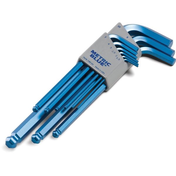Metric Blue 9 Piece Metric L-Shape Hex Key Set, UST197716 - UST197716