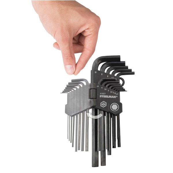 Steelman 13-Piece Long Arm Hex Key Wrench Set, Metric (MM) - 41937