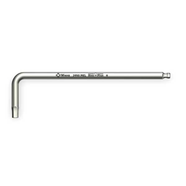 Wera Metric Plain Ball Hex Key, 3 mm Tip Size, 6 in Long, 3 in Short - 05022703001