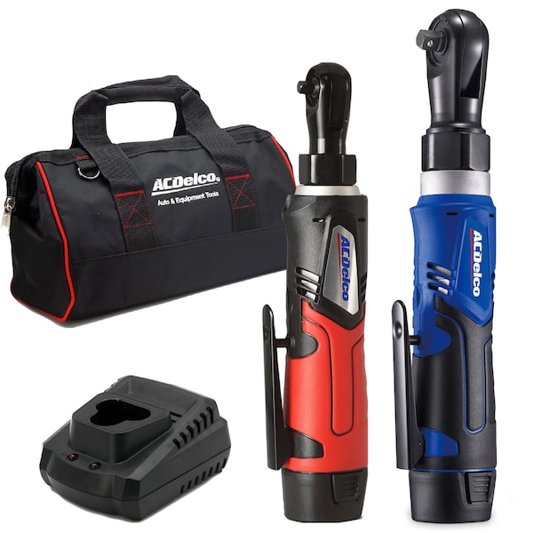 Acdelco G12 K92 Combo- 1/4" & 3/8" Cordless Ratchet Wrench, 2-Battery - ARW1209-K92