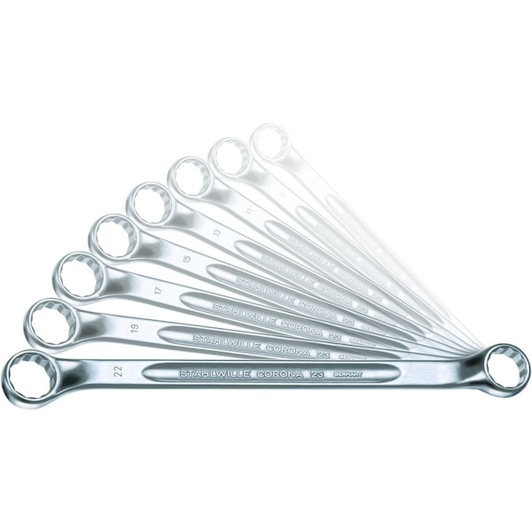Stahlwille Tools Set double ended ring Wrench CORONA 6x7-20x22 mm No.23/8 8-pcs. - 96410704