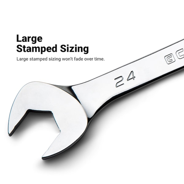 Capri Tools 24mm Angle Open End Wrench, 30Deg and 60Deg Angles, Metric - CP11924