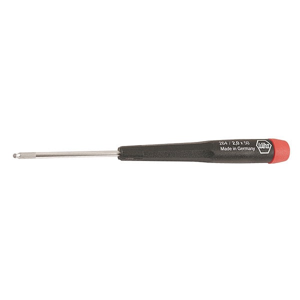 Wiha Metric Precision Finger Control Cap Precision Ball Hex Key, 2 mm Tip Size - 26420