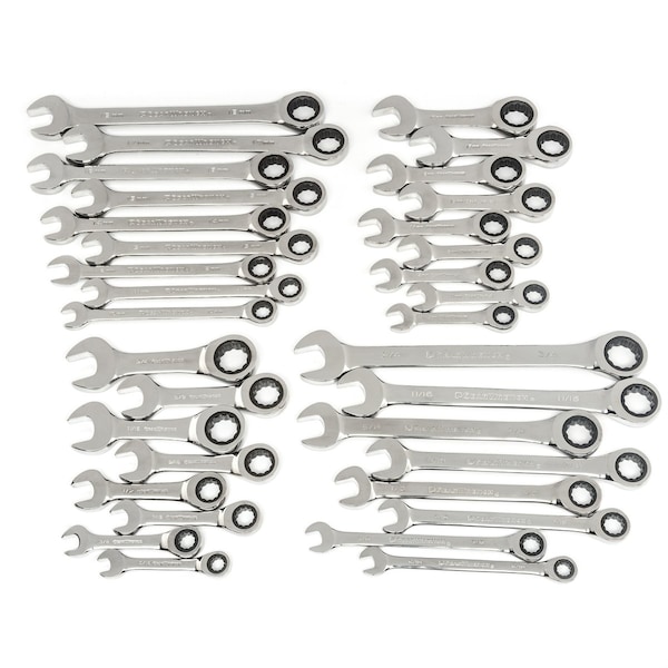 Gearwrench 34 Pc 12 Point Standard  Stubby Ratcheting Combination SAEMetric Wrench Set - KDT85034