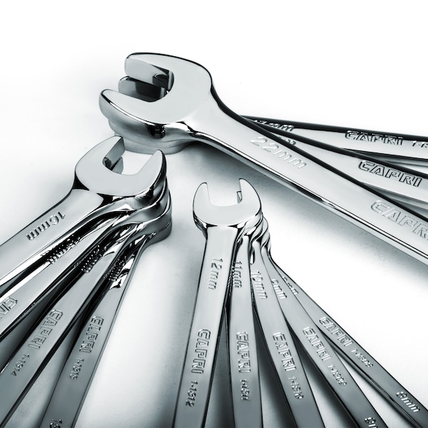Capri Tools Combination Wrench Set, Metric, 12 pcs (8 to 22 mm), Canvas Pouch - 1-1380