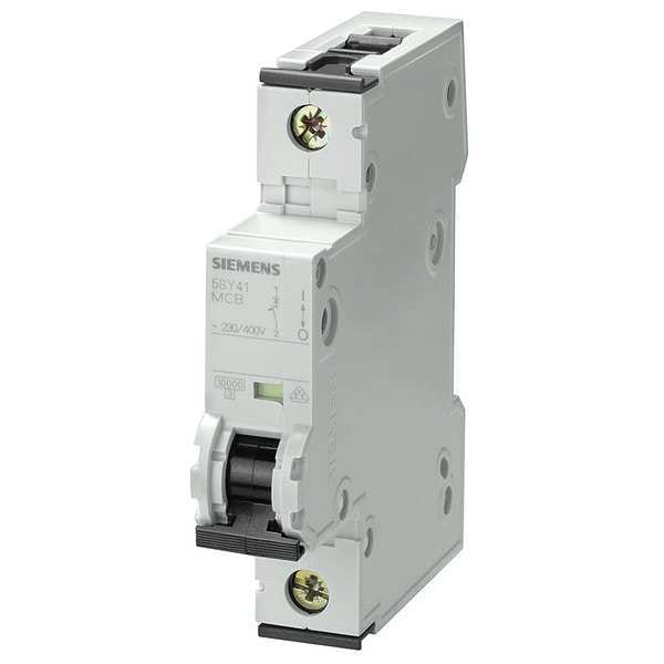 Siemens Circuit Breaker, 5SY4 Series, 10A, 1 Pole, 230/400V AC, 10kA at 230/400V AC, A Curve - 5SY41105