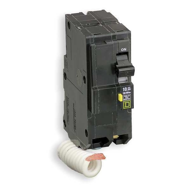 Square D Miniature Circuit Breaker, QOB Series, 50A, 2 Pole, 120/240V AC, 10kA at 120/240V AC, A Curve - QOB250GFI