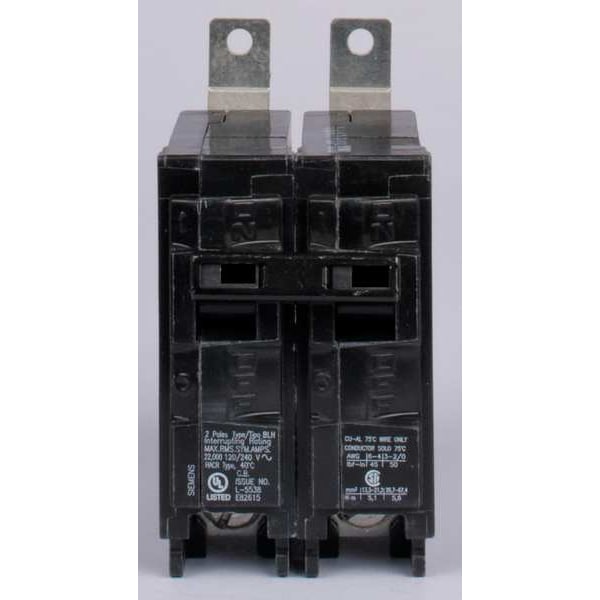 Siemens Miniature Circuit Breaker, BL Series, 50A, 2 Pole, 120/240V AC, 65kA at 120/240V AC - B250HH