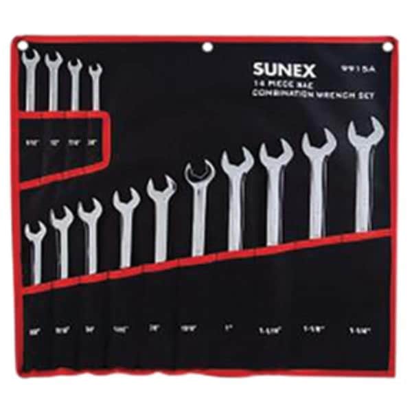 Gourmetgalley SAE Full Polished V-Groove Combination Wrench Set - 14 Piece - GO3645594