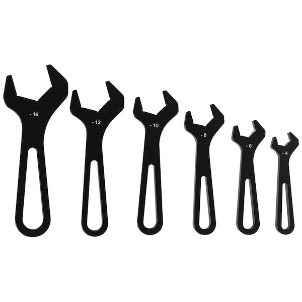 Captain Cold 20989 4 AN to 16 AN Aluminium Wrench Set - Anodized Black - CA3567400