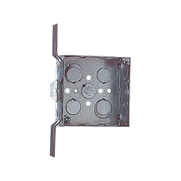 Steel City Electrical Box, 21 cu in, Outlet Box Type, Steel, Square Shape - 52151CV 1/2 3/4