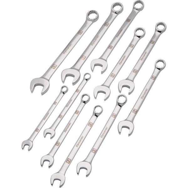 Dynamic Tools 11 Piece Metric Combo Wrench Set, Mirror Chrome, 9mm - 19mm - D074204