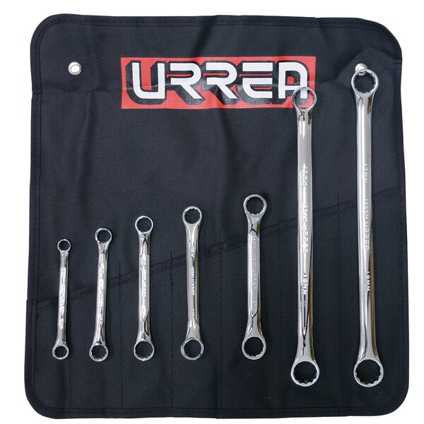 Urrea Full polished 12 - pt 15° box-end wrenches (Set of 7 pieces), metric - 1100DM