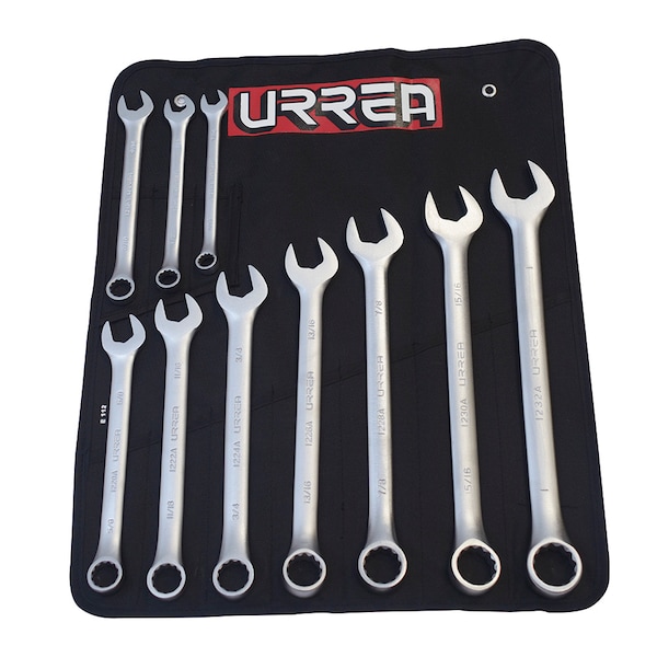 Urrea Satin finish 12-point combination wrench set 10 pc - 1200GA