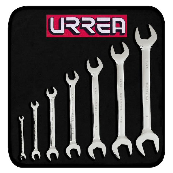 Urrea Full polished Open-end Wrench Set (7 pieces), inches - 3000C