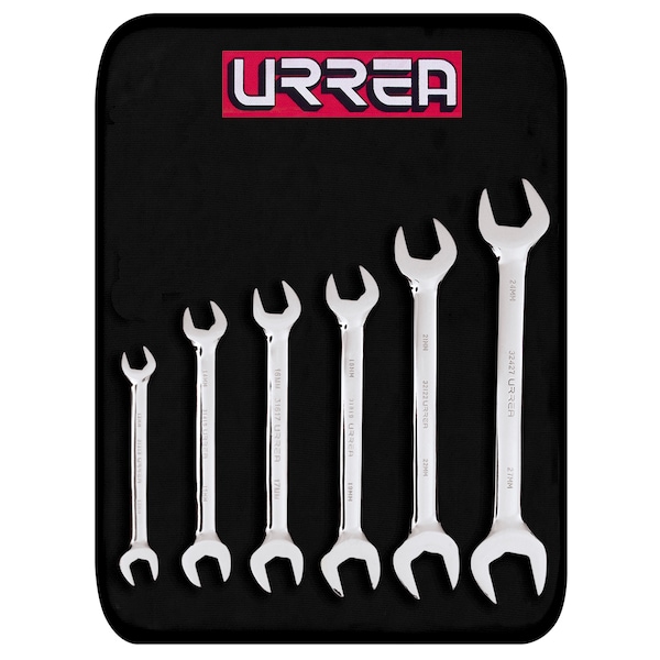 Urrea Full polished open-end wrenches set (6 pieces), metric - 30000R