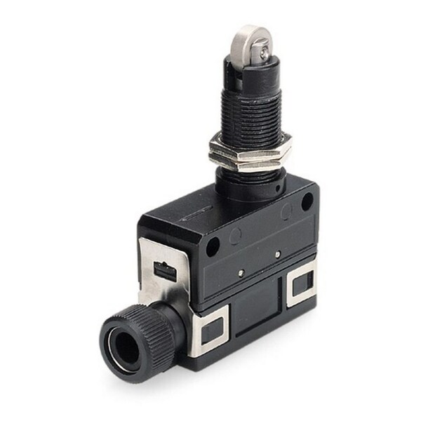 Interruptor de accionamiento / límite Snap de Honeywell, SPDT, momentáneo, 4.5 mm, terminal de cable, émbolo de rodillo cruzado (90 grados - SL1-D)