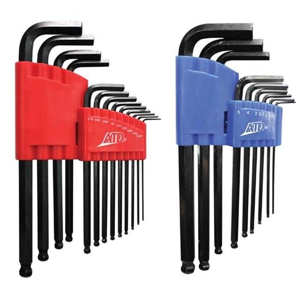 Atd Tools ATD Tools  ATD-580 Sae & Metric Long Arm Ball End Hex Key Set - ATD-580