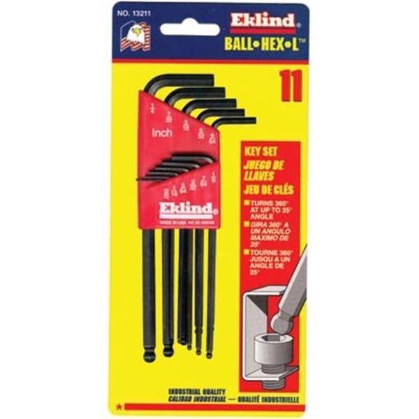 Eklind Eklind Tool 269-13211 11-Pc Ball End Hex Key Set .050 Inch-1-4 Inch - 269-13211