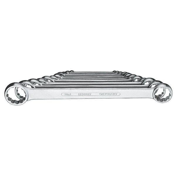 Gedore Ring Wrench Set, Flat, 12 pcs., 6-32mm, Finish: Chrome plated - 4-120