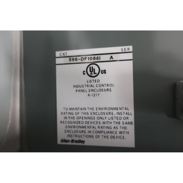Allen Bradley 6IN 10IN 8IN ENCLOSURE - 598-DF1086I