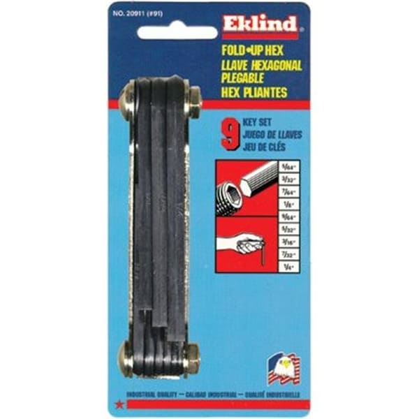 Eklind Eklind Tool 269-20911 #91 5-64-1-4 Size Fold-Up Hex Key Set - 269-20911