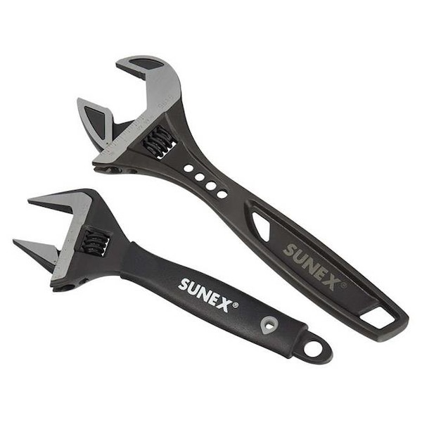 Sunex Sunex Tools SUU-9617 10 in. Tactical & 8 in. Wide Jaw - Adjustable Wrench Set - 2 Piece - SUU-9617